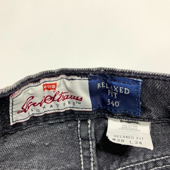 Vintage 90’s Levi’s 540 Relaxed Fit Made in USA Black Worn Jeans Mens 38 x 34 - Picture 7 of 9